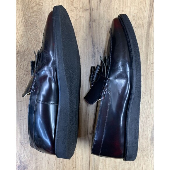 WALK LONDON Tassel Kiltie Loafers Shoes Men's Dark Burgundy Leather Size 11 - Picture 11 of 16